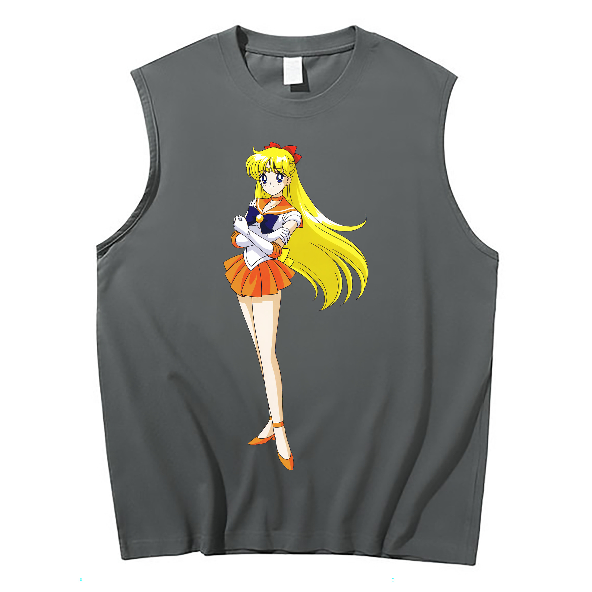 （画像用） 美少女戦士セーラームーン 愛野 美奈子 あいの みなこ Sailor Moon Aino Minako コットン100％タンクトップ（フロントプリント）